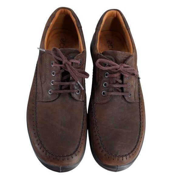 Ecco Seawalker Brown Leather Lace Up Loafers Size 47 US 13-13.5 Comfort Oxford main image 8
